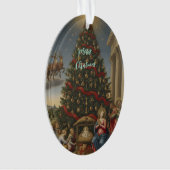 Oval Acrylic Nativity Santa Christmas Ornament (devant)