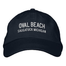 Oval Beach Michigan Geborduurde Hoed