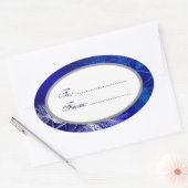 Oval Blue White Holiday Custom Gift Label Stickers (Envelop)