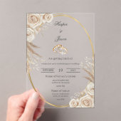 Oval Boho wedding ring Invitation (In situ (ordinateur de poche))