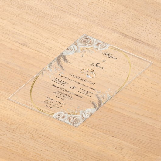 Oval Boho wedding ring Invitation (Poser)