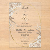 Oval Boho wedding ring Spanish Wedding Invitation (Recto)