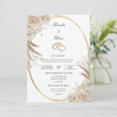 Oval Boho wedding ring Spanish Wedding Invitation (Debout devant)