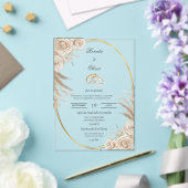 Oval Boho wedding ring Spanish Wedding Invitation Acryl Uitnodigingen (Insitu (Huwelijk))