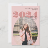 Oval Bold Modern Class of 2024 Foto Afstuderen Kaart (Voorkant)