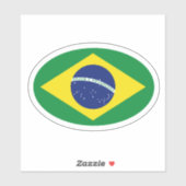 Oval Brazilië vlag vinyl auto sticker (Vel)