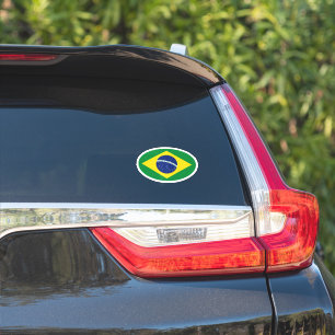 Oval Brazilië vlag vinyl auto sticker