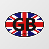 Oval Britse Unie Jack vlag landcode auto Raamsticker (Vel)