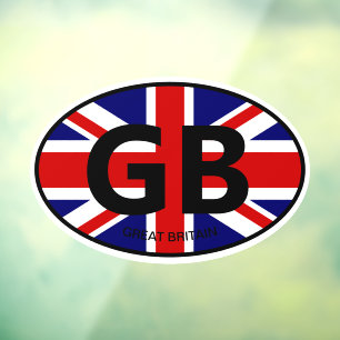 Oval Britse Unie Jack vlag landcode auto Raamsticker