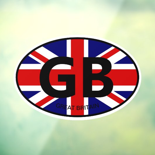 Oval Britse Unie Jack vlag landcode auto Raamsticker (Vel 3)