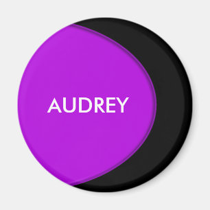 OVAL-BUTTON - paars + jouw tekst & ideeën Magneet