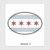 Oval  Chicago stad vinyl sticker voor auto (Vel)
