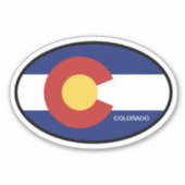 Oval Colorado drapeau de l'état autocollant autoco (Devant)