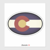Oval Colorado drapeau de l'état autocollant pour v (Feuille)