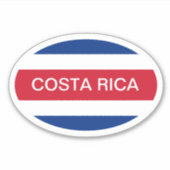 Oval Costa Rica vlag vinyl auto sticker (Voorkant)
