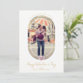 Oval Effect Purple Heart Happy Valentine's Day Save The Date (Staand voorkant)