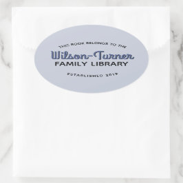 Oval Family Library Bookplate Collectie Label