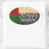 OVAL FESTIVE HOLIDAY Sticker (Tas)