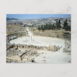 Oval forum uit Temple van Zeus, Romeinse stad Jera Briefkaart