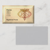 Oval Gold Caduceus RN Nurse Visitekaartje (Voorkant / Achterkant)