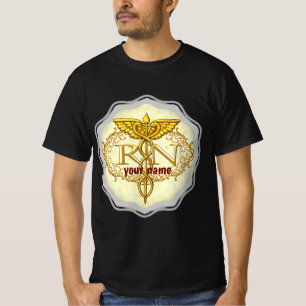 Oval Gold Nurse Caduceus T-shirt