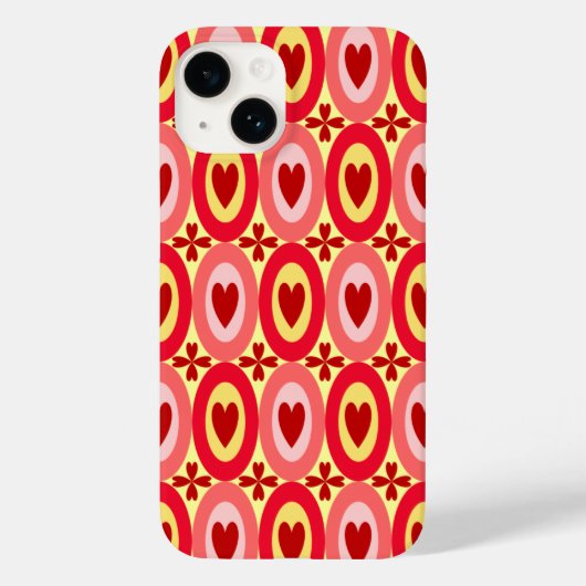 Oval Hearts Patroon Case-Mate iPhone Case (Achterkant)