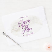 Oval Heureux Jamais Après Sticker (Enveloppe)