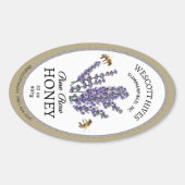 Oval Honey Label Lavender & Bees Queenline Jar (Voorkant)