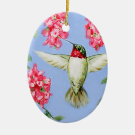 Oval Hummingbird Ornament