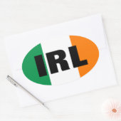 Oval IRL auto sticker met Ierse vlag (Envelop)