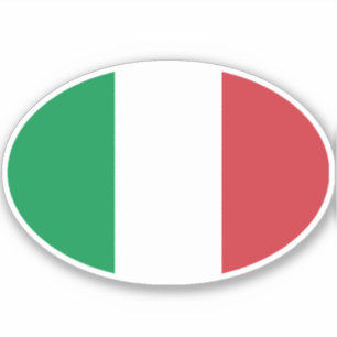 Oval Italiaanse vlag Sticker