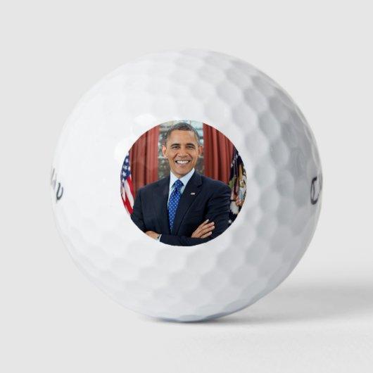 Oval Kantoor Portrait, Obama Barack Amerikaans Pre Golfballen (Voorkant)