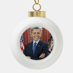 Oval Kantoor Portrait, Obama Barack Amerikaans Pre Keramische Bal Ornament