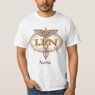 Oval koper Caduceus LPN Nurse T-shirt