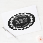 Oval Made with love stickers for homemade brownies (Enveloppe)