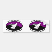 Oval Monadnock Wolfpack Rugby Bumpersticker (Voorkant)