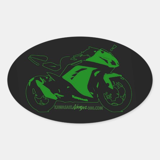 Oval moto forum autocollant Vert et noir (Devant)