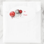 Oval Noël Ornements Cadeau Balise-cadeau Stickers (Sac)