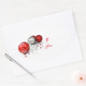 Oval Noël Ornements Cadeau Balise-cadeau Stickers (Enveloppe)