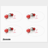 Oval Noël Ornements Cadeau Balise-cadeau Stickers (Feuille)