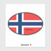 Oval Noorwegen landenvlag vinyl auto sticker (Vel)