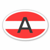Oval Oostenrijk vlag landcode vinyl auto sticker (Voorkant)