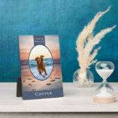 Oval Photo Beach Dog Memorial Keepomwille Fotoplaat (Zijkant)