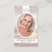 Oval Photo Ocean Sunset Carte de prière (Devant)