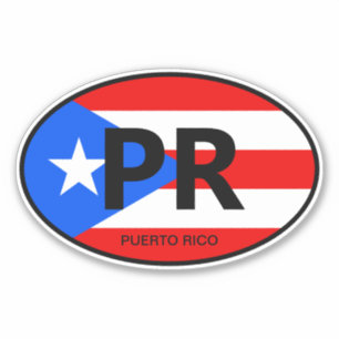 Oval Puerto Rico vlag vinyl sticker voor auto & me