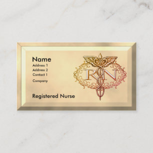 Oval RN Nurse Caduceus Visitekaartje