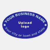 Oval Shape Business Merk op Blue Sticker (Voorkant)