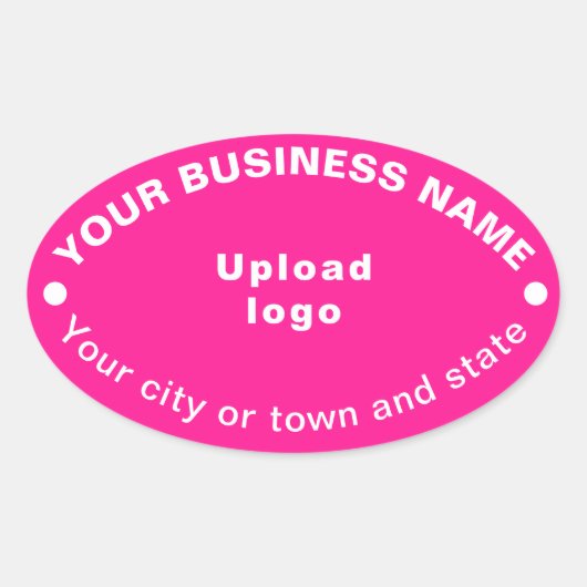 Oval Shape Business Merk op Roze Sticker (Voorkant)