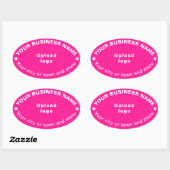 Oval Shape Business Merk op Roze Sticker (Vel)