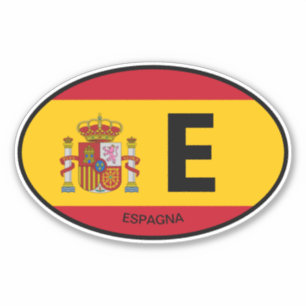 Oval Spanje vlag landcode vinyl auto sticker